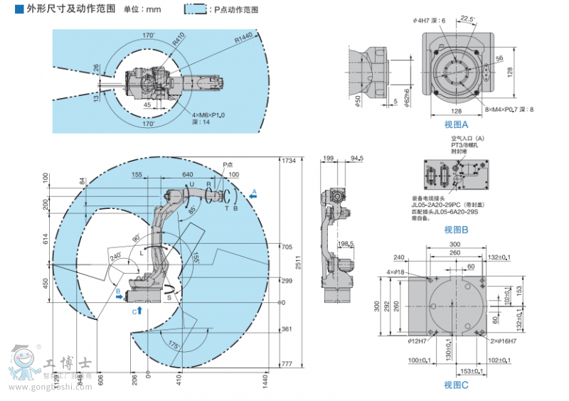 動(dòng)作尺寸圖