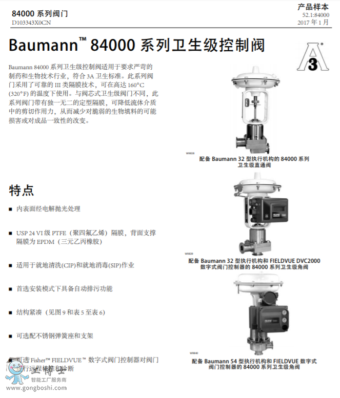 Baumann™ 84000 衛生級控制閥
