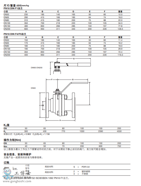 M31S ISOȫͨ�����y DN50-DN200 DIN PN16 (F1&F4)