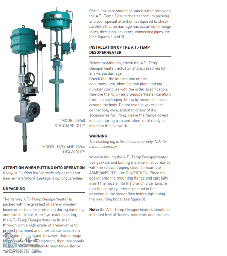 ��FISHER?Yarway?AT-38/48��(bi��o)��(zh��n)�d��A.T.-�ضȜp������