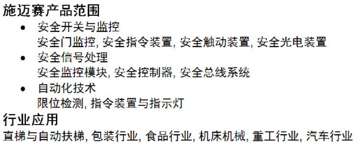 施邁賽產品簡介